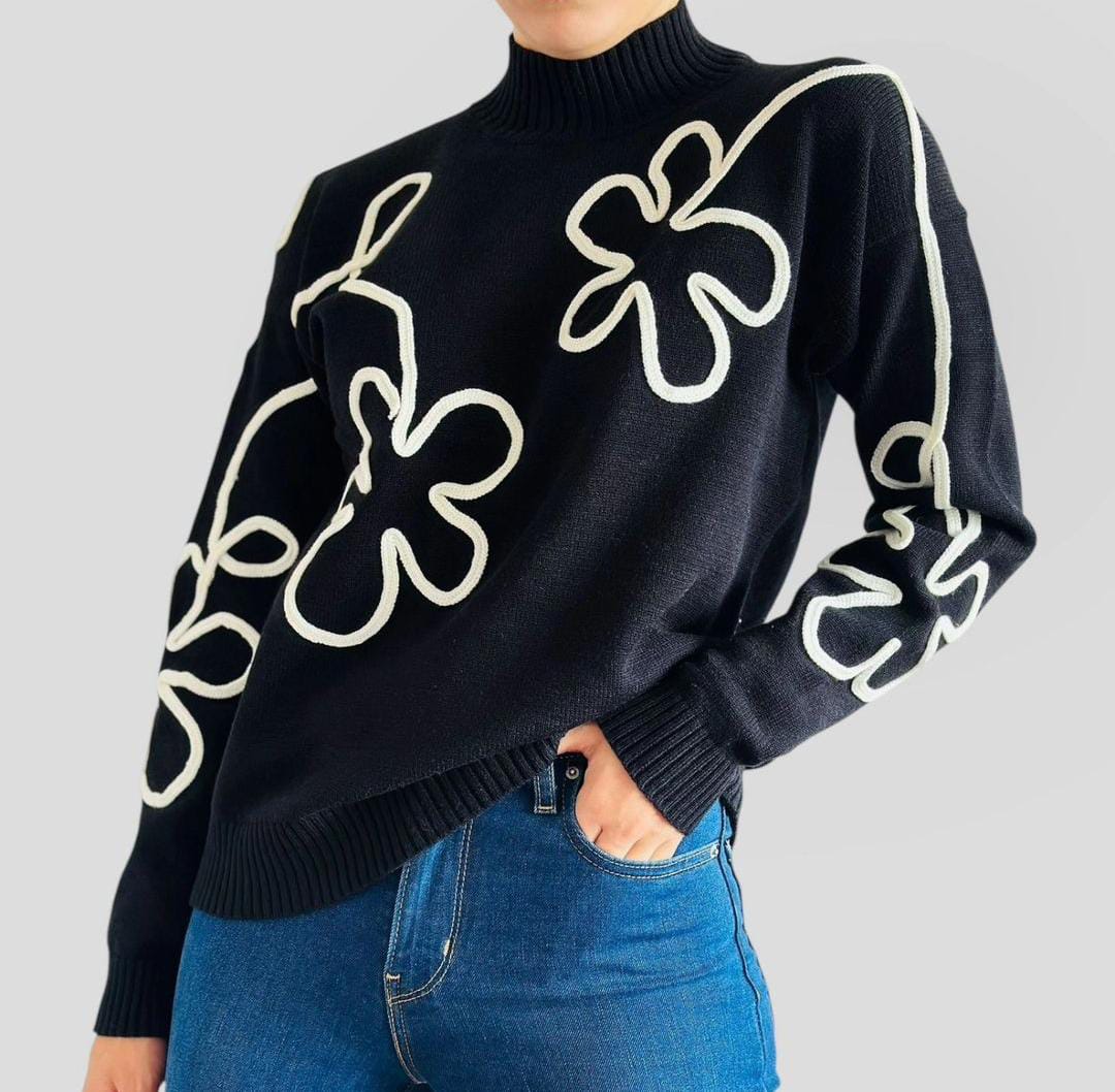 Buzo flor relieve