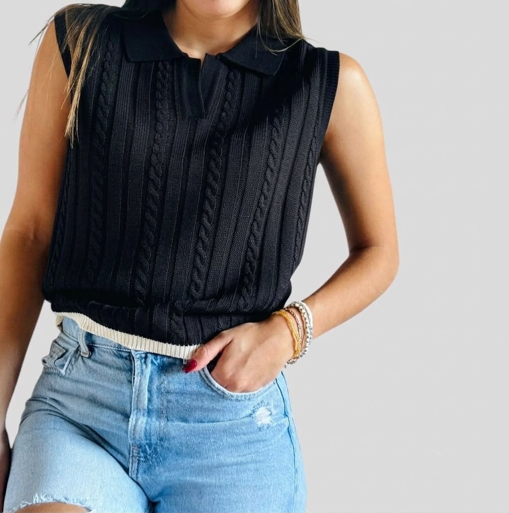 Chaleco polo trenzado