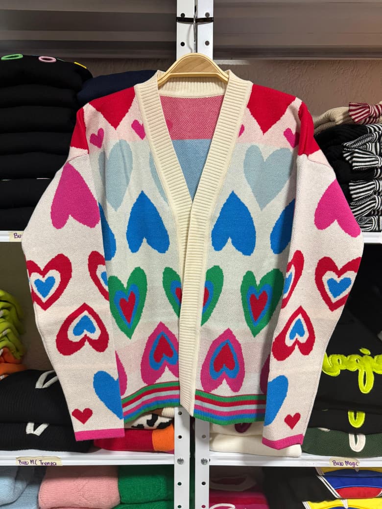 Saco corazones multicolor