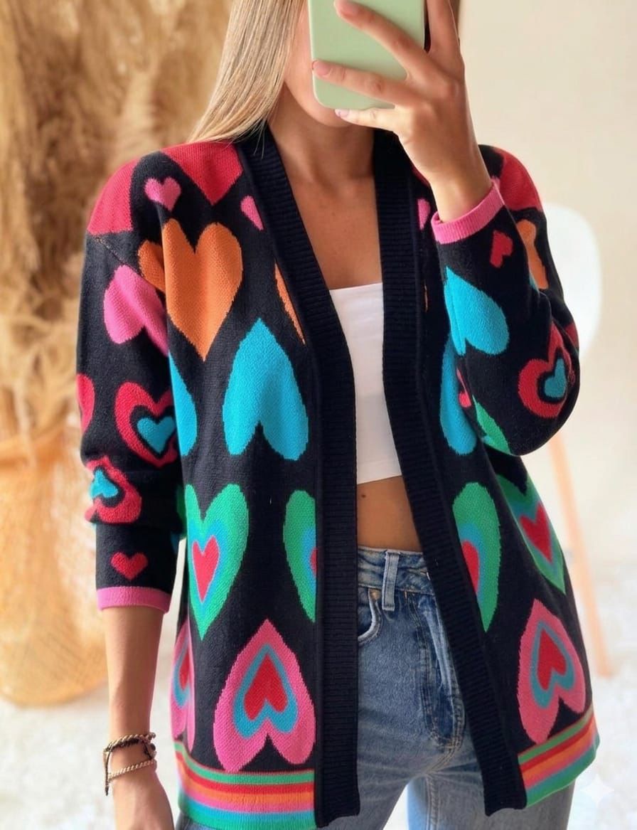 Saco corazones multicolor
